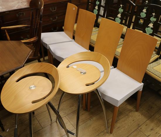 Phillipe Starck. Four Miss Trip chairs and two bar stools